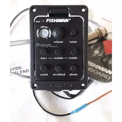 Fishman 301 Presys Blend Mic Tuner, kit de pastillas para guitarra, 3