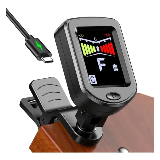 Afinador Para Guitarra Con Pantalla Lcd A Pila Negro