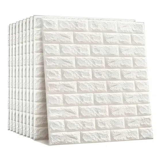 Pack X20 Placas 3d Autoadhesiva Ladrillo Relieve Blanco Soul