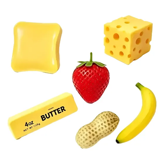 Juguetes Apretables Antiestrés Forma Queso X6