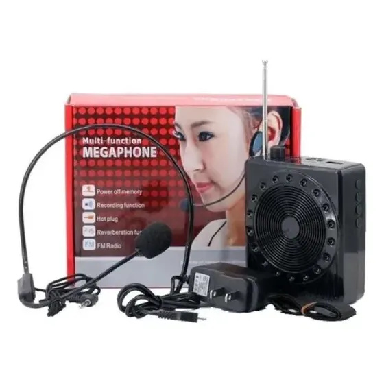 Megafono Amplificador De Voz Con Microfono Vincha Portatil