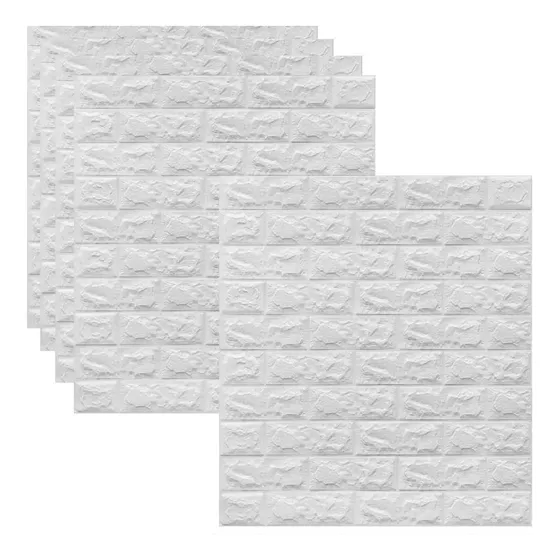 X10 Placas Revestimiento Pared Autoadhesiva Ladrillo 70x77cm