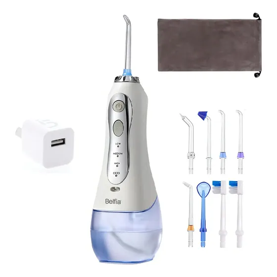 Irrigador Bucal Ducha Dental Water Belfia Hf-5 Con 8 Picos Color Blanco