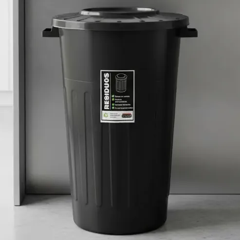 Tacho De Basura 120lts Colombraro Cesto Para Residuos 2245 Negro
