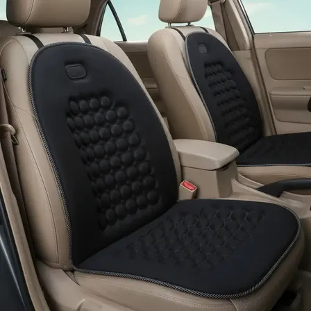 Cubre Asiento Y Respaldo Masaje Magnético Auto Negro