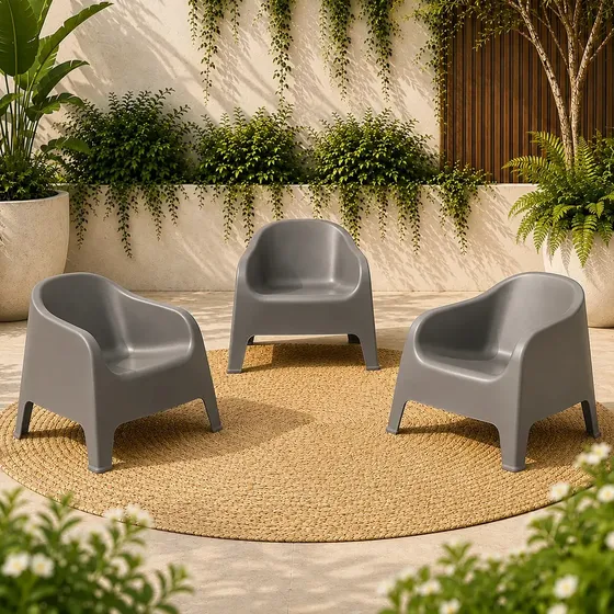 Sillon Skarpo Apilable X3 Jardin Exterior Color Grafito Gardenlife