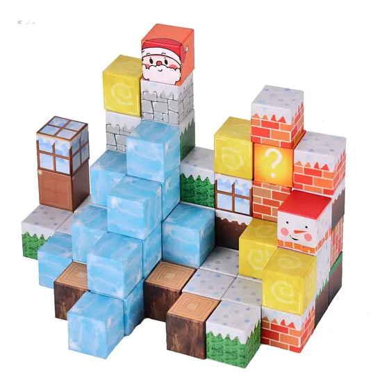 Juego Bloques Construcción Armar Magnéticos 64p Cubos Magic