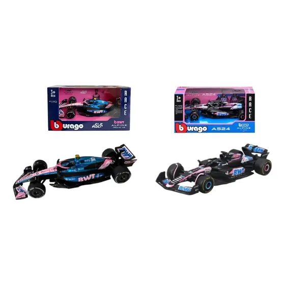 Bburago 1:43 Combo F1 Team Alpine Race Bwt Colapinto + Ocon