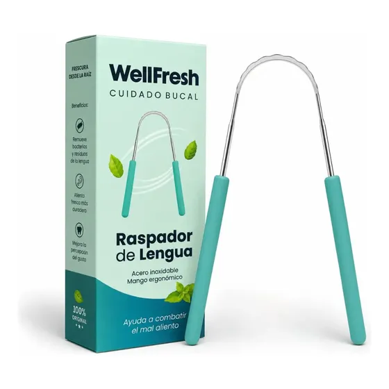 Limpiador Raspador Lengua Lingual Acero Inoxidable Wellfresh