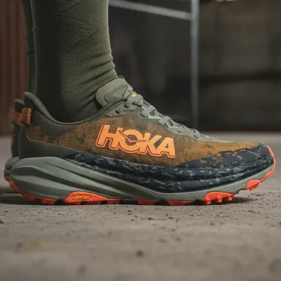 Zapatilla Hoka Hombre Speedgoat 6 Marron Verde Naranja