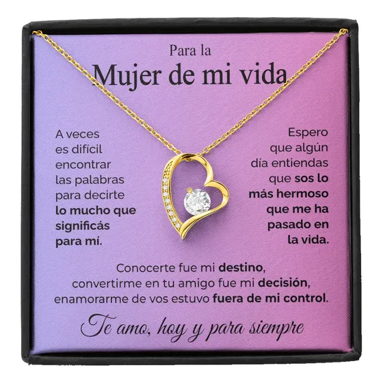 Regalo Mujer, Collar Corazón Con Dedicatoria A Mujer, Esposa