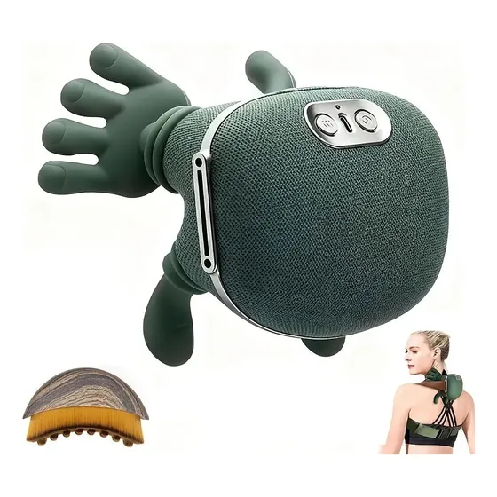 Masajeador Cervical Portátil 4d Función Calor Verde