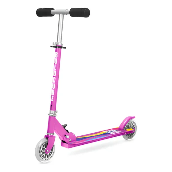 Monopatín Plegable 2 Ruedas Luz BoldCube Púrpura Aluminio Infantil