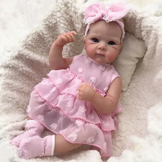 Vestido Rosa Para Bebé Con Vincha Y Escarpines