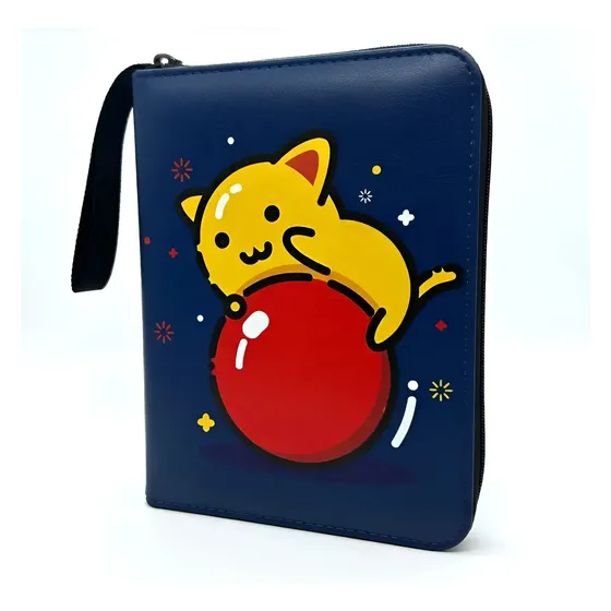 Tcg Pokemon: Carpeta 50 Folios 4 Bolsillos Gato Kawaii Azul