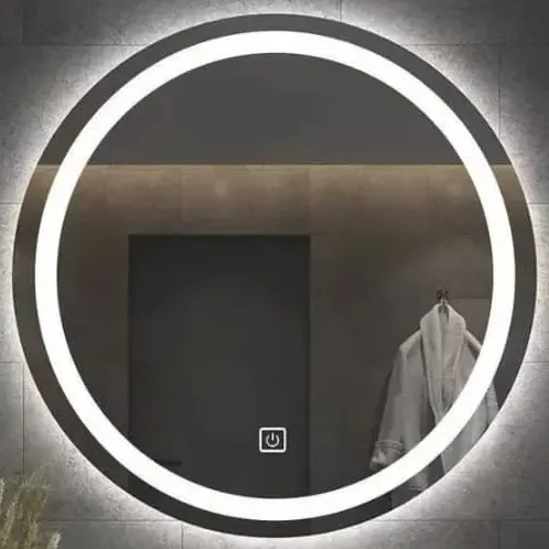 Espejo Con Luz Led Calida Fria O Neutra Touch Tactil Con Dimmer 70 Cm Redondo Para Baño Dormitorio CuantoArte Circular Premium
