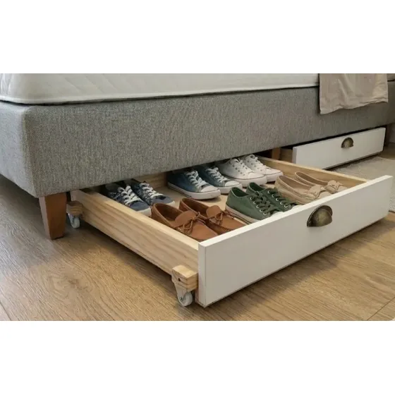 Cajon Organizador Calzado Bajo Sommier. Ruedas. Guardado.