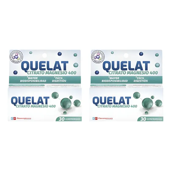 Citrato De Magnesio Quelat 400 Mg  Pack X2