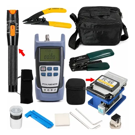 Kit 14 En 1 Herramientas Fibra Optica Basico Ftth Vqz Negro