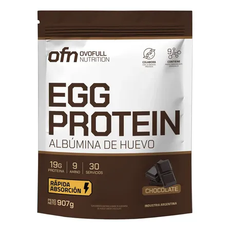 Albúmina de Huevo sabor Chocolate 907g Ovofull Proteína 19g por Porción