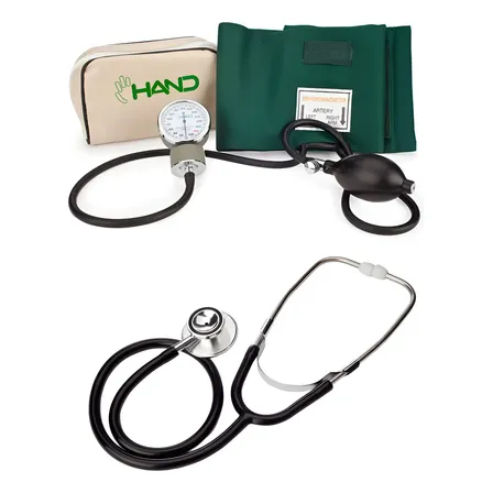 Tensiómetro Aneroide+ Estetoscopio Doble Campana Hand Adulto Verde Tensiómetro Aneroide Estetoscopio Doble Campana Hand Adulto