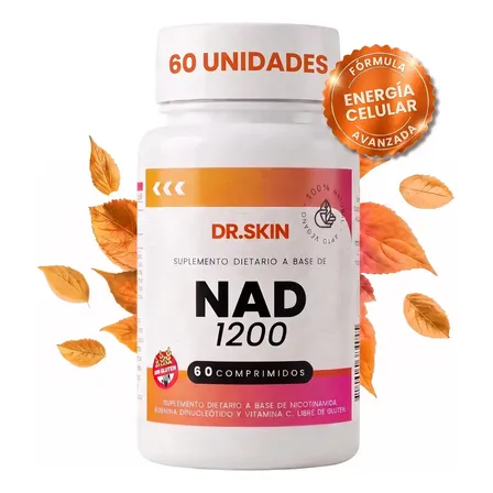 Nad 1200 Dr Skin 60 Unidades Rejuvenecé Tus Células, Aumentá Tu Energía Y Rendí Mejor Cada Día! Nicotinamida Adenina Dinucleótido Bienestar Suplemento Energía Antiage Cognitivo