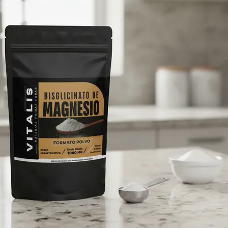 Bisglicinato De Magnesio Vitalis 1000mg Polvo Sin Sabor