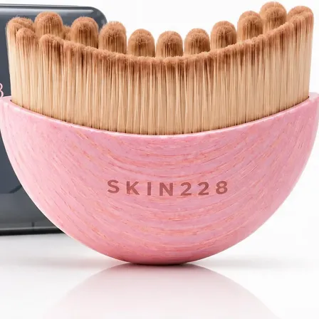 Cepillo Facial Masajeador Drenaje Linfatico+estuche Skin228 Rosa Claro