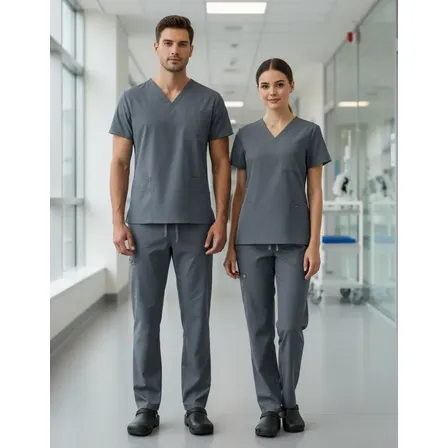 Ambo Médico Unisex Enfermería Odontología Uniforme Xs Al Xxl Gris M