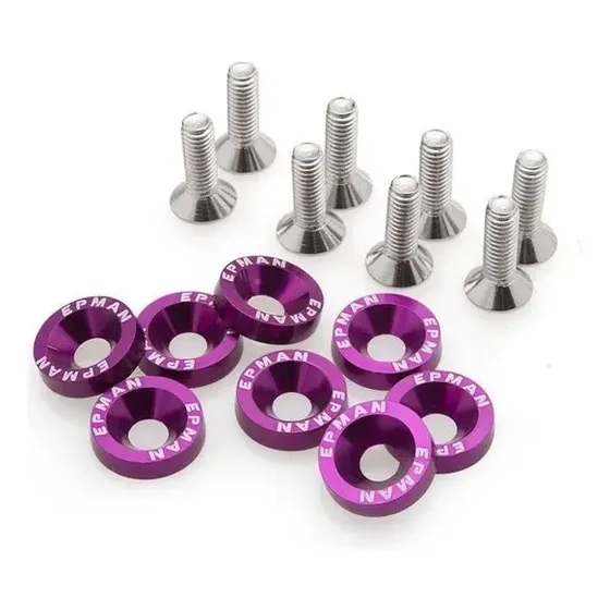 Arandelas Aluminio Moto Auto Atv 6mm M6 Epman X8 Violeta