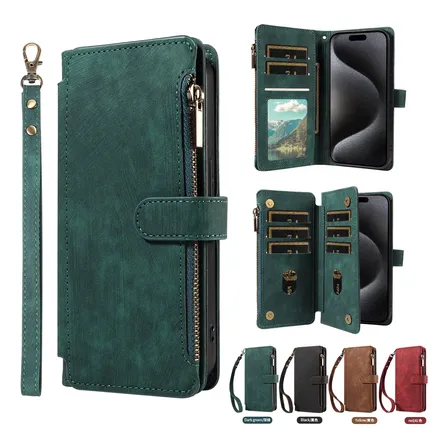 Funda Billetera Redmi Note 13 5g Tarjetero Verde Oscuro Liso