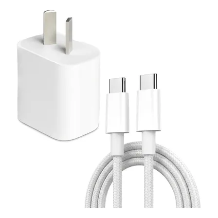 Cargador Para Iphone 15 16 17 + Cable Usb C Mallado Premium