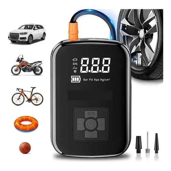 Inflador De Neumáticos Portátil Compresor De Aire 150 Psi Digital Para Auto Moto Bicicleta Pelotas E Inflables