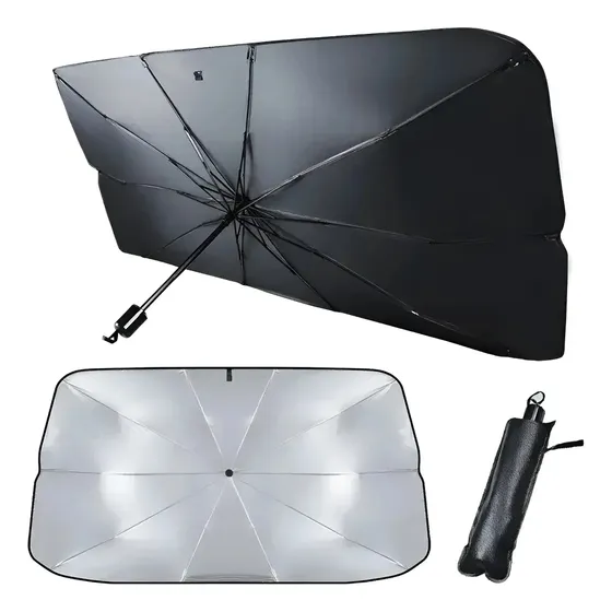 Parasol P/ Auto Tipo Paraguas Protección Uv Calor 125x75cm