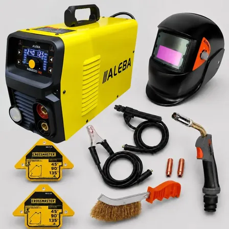 Soldadora Mig 200 Ampers Mig + Mig Sin Gas + Mma + Tig Aleba Amarillo