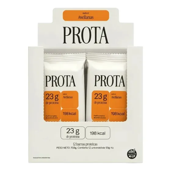 Prota Protein Bar Avellanas Caja 12u 23g Proteína Sin Gluten