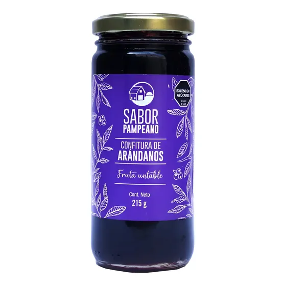 Mermelada de Confitura de Arándanos Sabor Pampeano Dulce 215 gramos en Frasco