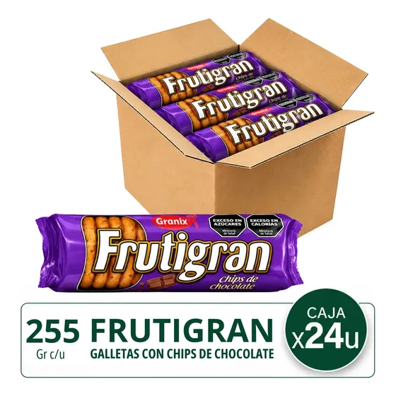 Pack X 24 Frutigran Chips Chocolate Galletitas Granix 255g