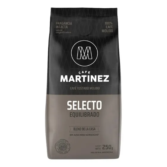 Café Molido Tostado Selecto Equilibrado Café Martínez 250 Gr Sin Azúcar Agregada