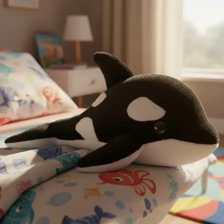Peluche Orca Negro 11cm Woody Toys Hipoalergénico