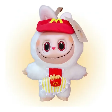 Peluche Labubus Mac Donals Con Delantal Cute Blanco