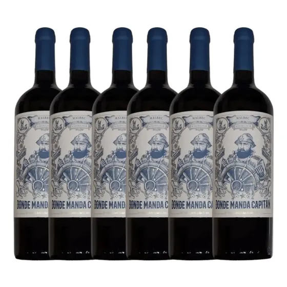 Combo Vino Donde Manda Capitan Malbec 750cc X6