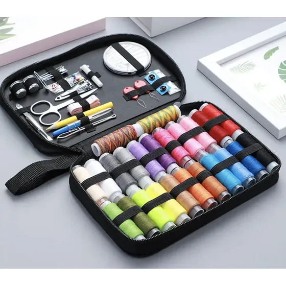 Set Kit De Costura 96 Piezas Agujas Hilos Tijera Estuche Accesorios Para Coser Viaje Domestico Funcional Practico Para Trasladar Mercería Precision Esencial Calidad Reparaciones Rapidas