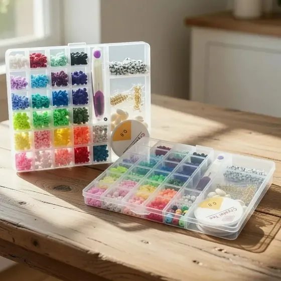 Caja Para Armar Pulseras Set X2 Cuadrado Kit De Bijouterie Veoquiero
