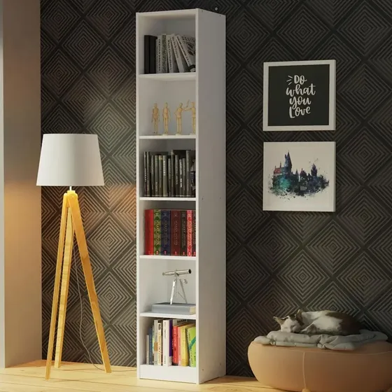Madesa 6906 - Librería con 6 nichos, color blanco