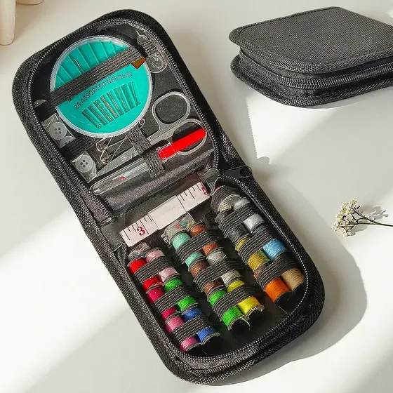 Kit De Costura Portátil Completo Con Hilos Y Agujas