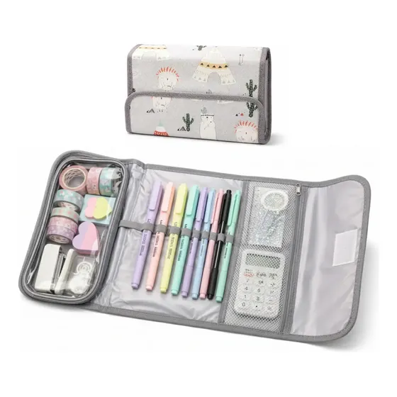 Cartuchera Canopla Escolar Multiples Compartimentos Velcro Resistente Utiles Lapices Escolares Levys Bazar Color Gris Con Dibujos