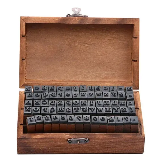 70 Sellos Letras Numeros Abecedario De Madera Premium