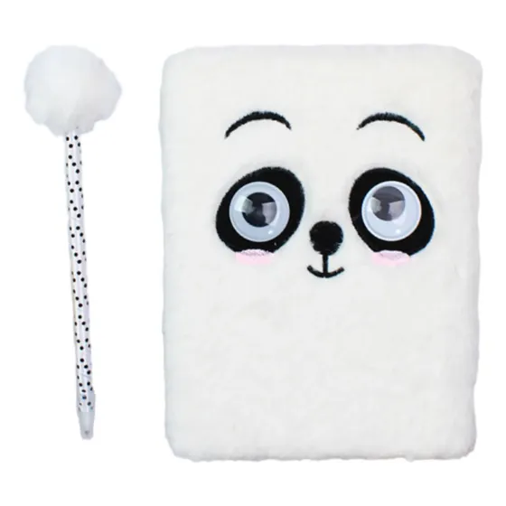 Diario De Peluche, Cuaderno De Papelería Para Panda Blanco