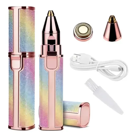 Depiladora Facial Corporal Cejas 2 En 1 Recargable Usb Mujer Multicolor